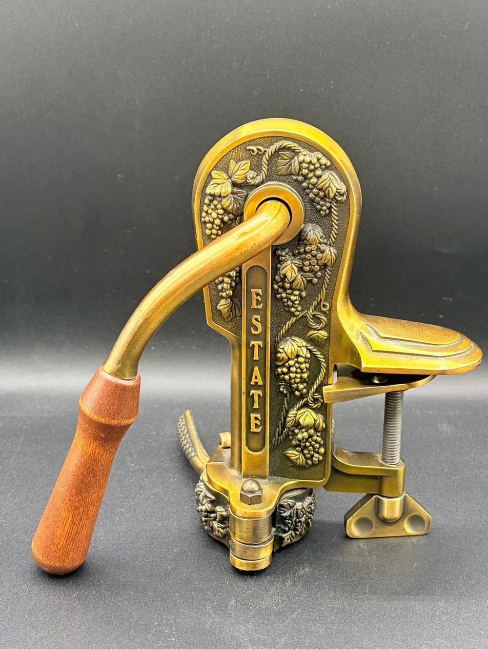 Vintage 1980's Rogar Estate Bronze-Finish Table Clamp Wine Bottle Opener